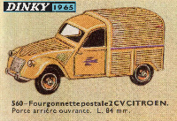 <a href='../files/catalogue/Dinky France/560/1965560.jpg' target='dimg'>Dinky France 1965 560  Citroen 2 CV Postal Van</a>